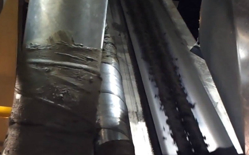 A metal chute.