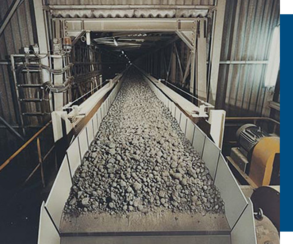 Rocks on a conveyor.