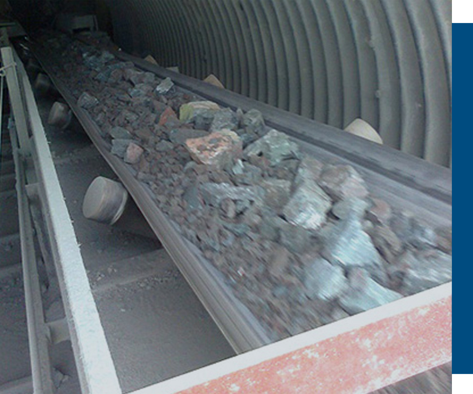 Rocks on a conveyor.