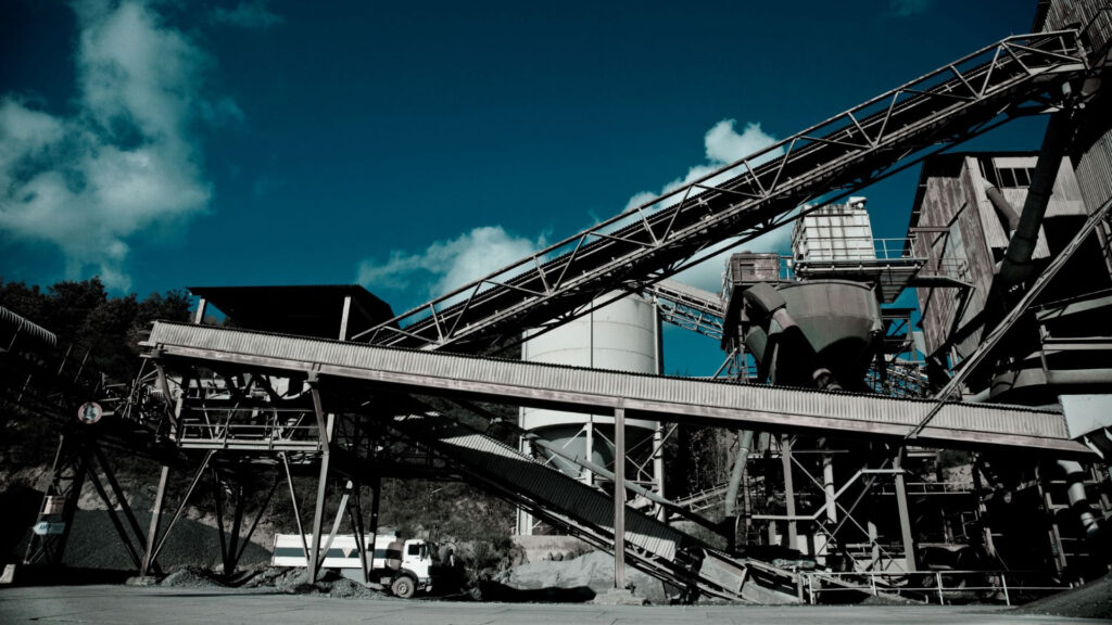 A mining facility.
