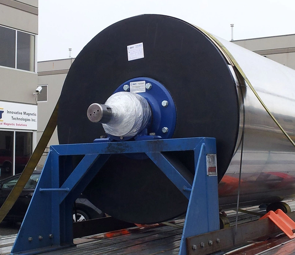 A large magnet loaded onto a trailer.
